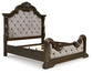 Maylee King Upholstered Bed with Mirrored Dresser