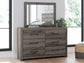 Graystorm Full Panel Bed with Storage with Mirrored Dresser, Chest and Nightstand