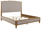 Sharlance King Upholstered Panel Bed with Mirrored Dresser and Nightstand