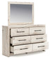 Lawroy Twin Panel Headboard with Mirrored Dresser, Chest and Nightstand