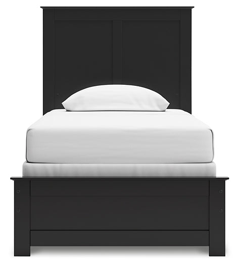 Maribel Twin Panel Bed with Mirrored Dresser and Nightstand