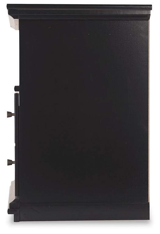 Maribel King Panel Bed with Mirrored Dresser, Chest and Nightstand