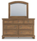 Feddinger California King Panel Bed with Mirrored Dresser