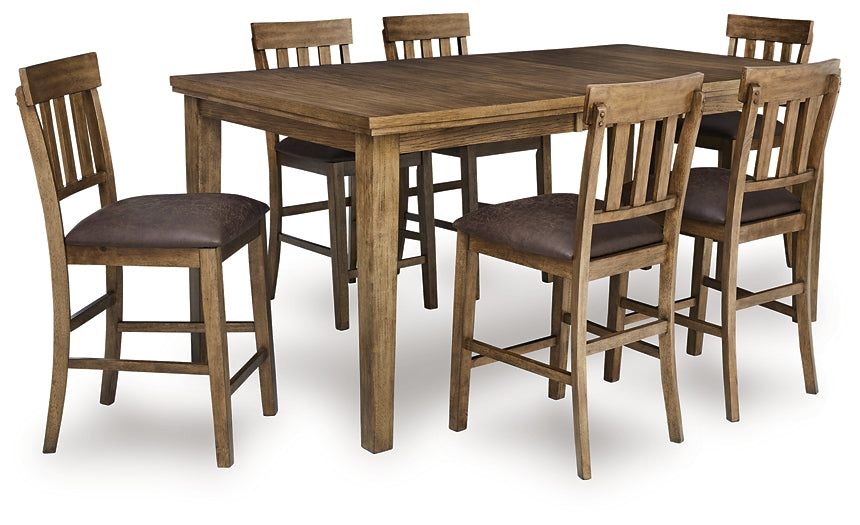 Urbinforte Counter Height Dining Table and 6 Barstools