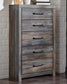 Drystan Queen Panel Bed with 4 Storage Drawers, Dresser, Mirror, Chest and Nightstand