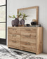 Hyanna King Panel Storage Bed with 2 Under Bed Storage Drawers, Dresser, Mirror, Chest and Nightstand