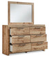 Hyanna King Panel Storage Bed with 2 Under Bed Storage Drawers, Dresser, Mirror and Nightstand