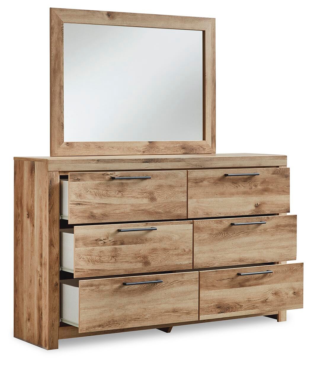 Hyanna Full Panel Bed with 2 Side Storage, Dresser, Mirror and Nightstand