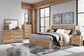 Hyanna Queen Panel Storage Bed with 2 Under Bed Storage Drawer, Dresser, Mirror and Nightstand