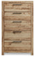Hyanna King Panel Bed, Dresser, Mirror, Chest and Nightstand