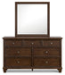 Danabrin Twin Panel Bed with Mirrored Dresser and Nightstand