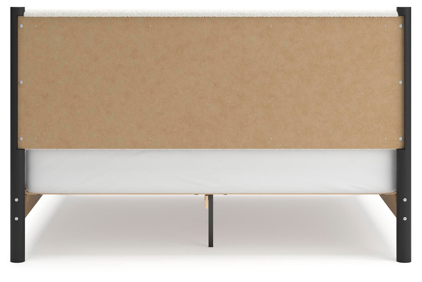 Cadmori King Upholstered Panel Bed, Dresser and Mirror