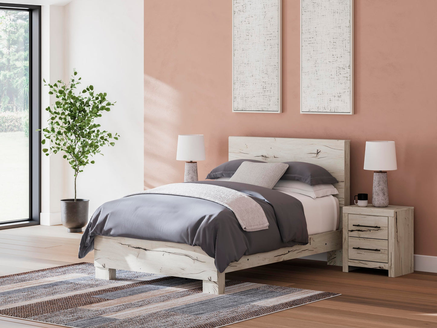 Lawroy Full Panel Bed, Dresser, Mirror and Nightstand