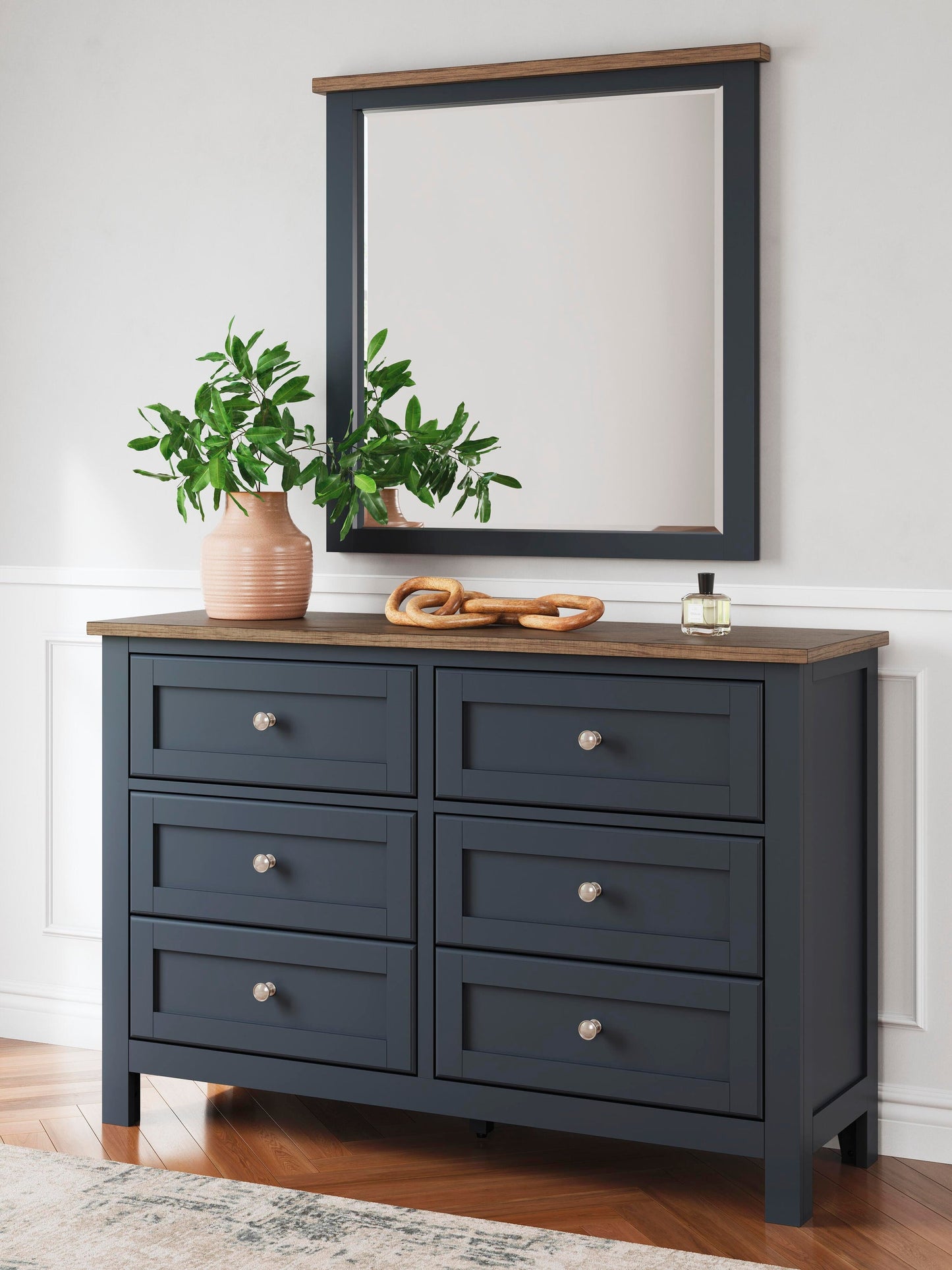 Landocken Twin Panel Headboard, Dresser, Mirror, Chest and Nightstand