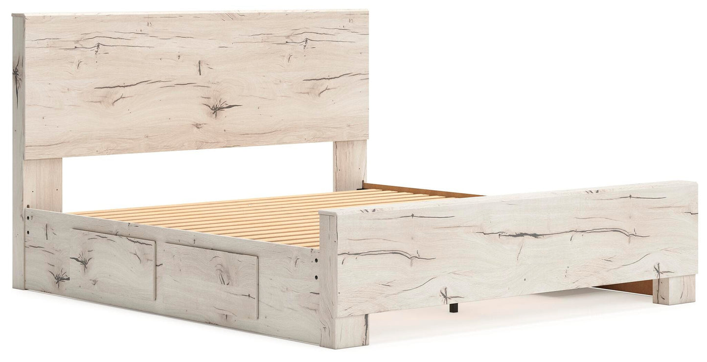 Lawroy King Panel Bed with Storage, Dresser, Mirror, Chest and Nightstand