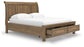 Feddinger California King Storage Sleigh Bed with Mirrored Dresser and Nightstand