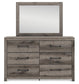 Graystorm King Panel Bed, Dresser, Mirror and Nightstand