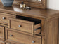 Feddinger King Storage Sleigh Bed with Mirrored Dresser, Chest and Nightstand