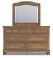 Feddinger King Panel Bed with Mirrored Dresser and Nightstand