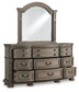 Ardenfield Queen Upholstered Sleigh Bed, Dresser and Mirror