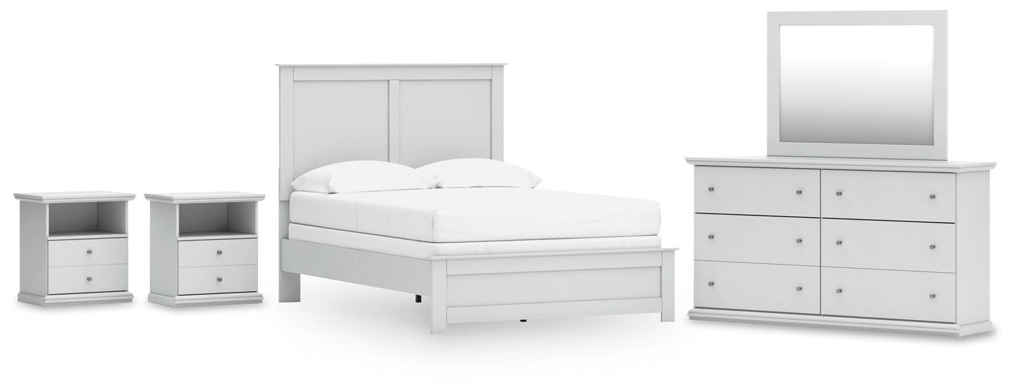 Bostwick Shoals Full Panel Bed, Dresser, Mirror and Nightstand