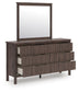 Pamytta Full Upholstered Panel Platform Bed, Dresser, Mirror, Chest and Nightstand