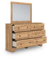 Aleaport Queen Panel Bed with Mirrored Dresser and Nightstand