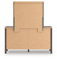 Pamytta Twin Upholstered Panel Platform Bed, Dresser and Mirror