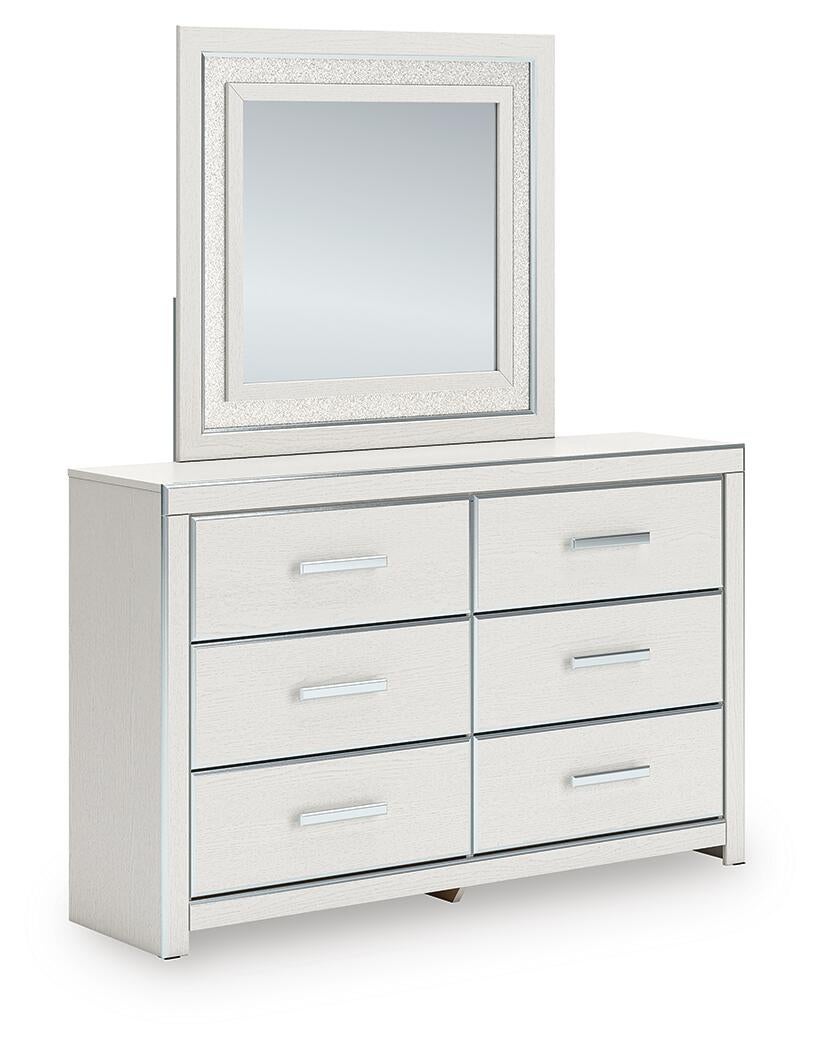 Zuraleus King Upholstered Panel Platform Storage Bed, Dresser, Mirror, Chest and Nightstand