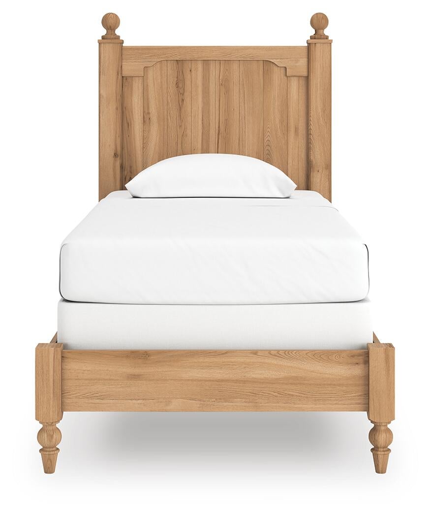 Aleaport Twin Panel Bed with Mirrored Dresser