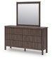 Pamytta Queen Upholstered Panel Bed, Dresser, Mirror, Chest and Nightstand