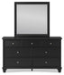 Lanolee Full Panel Storage Bed, Dresser and Mirror