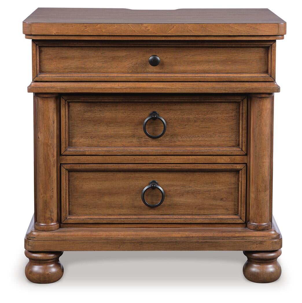 Rowlenstown Queen Poster Bed with Mirrored Dresser and Nightstand