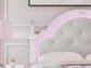 Kozlani Full Upholstered Panel Bed, Dresser and Mirror