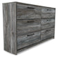Baystorm Queen Panel Bed with 2 Storage Drawers with Dresser