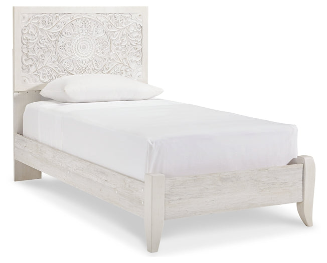 Paxberry Twin Panel Bed with Nightstand