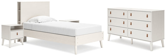 Aprilyn Twin Bookcase Bed with Dresser and 2 Nightstands